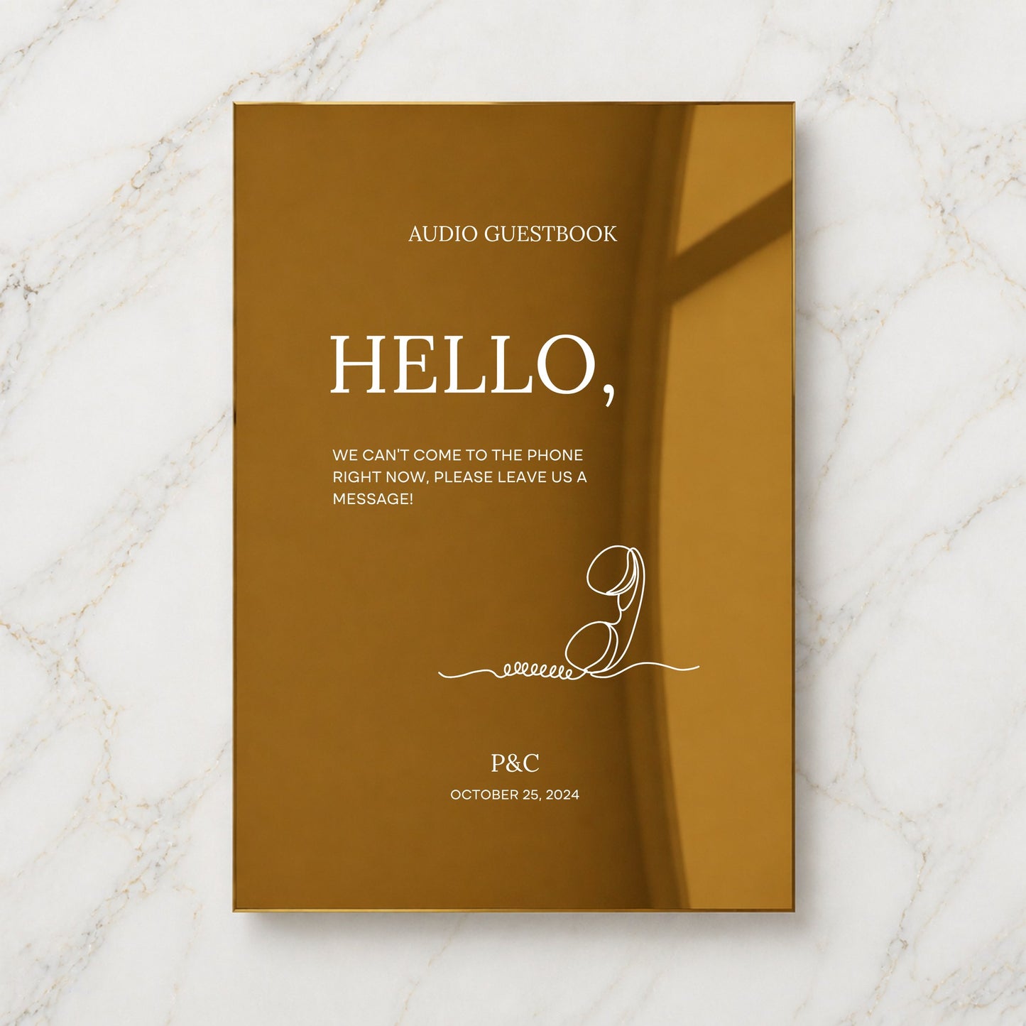Moda Collection Gold Mirror Wedding Guestbook Sign