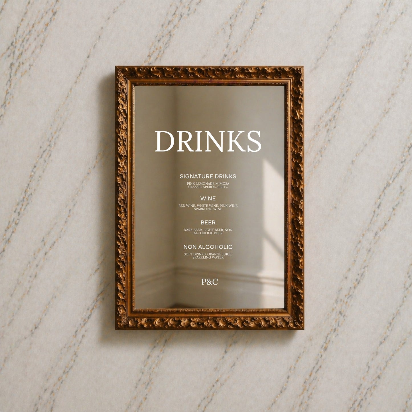 Moda Collection Decal Wedding Bar & Drinks Sign