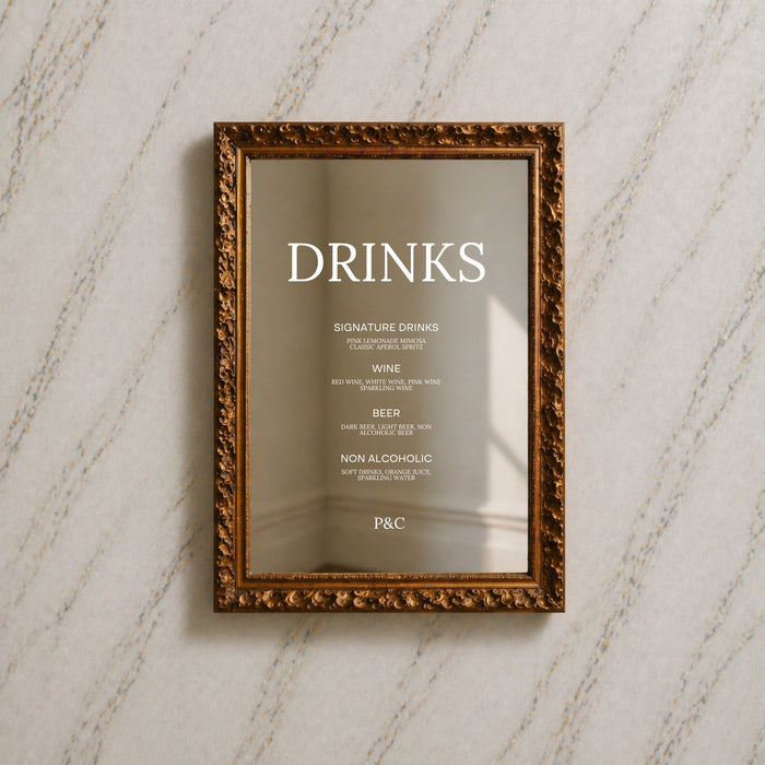 Moda Collection Decal Wedding Bar & Drinks Sign