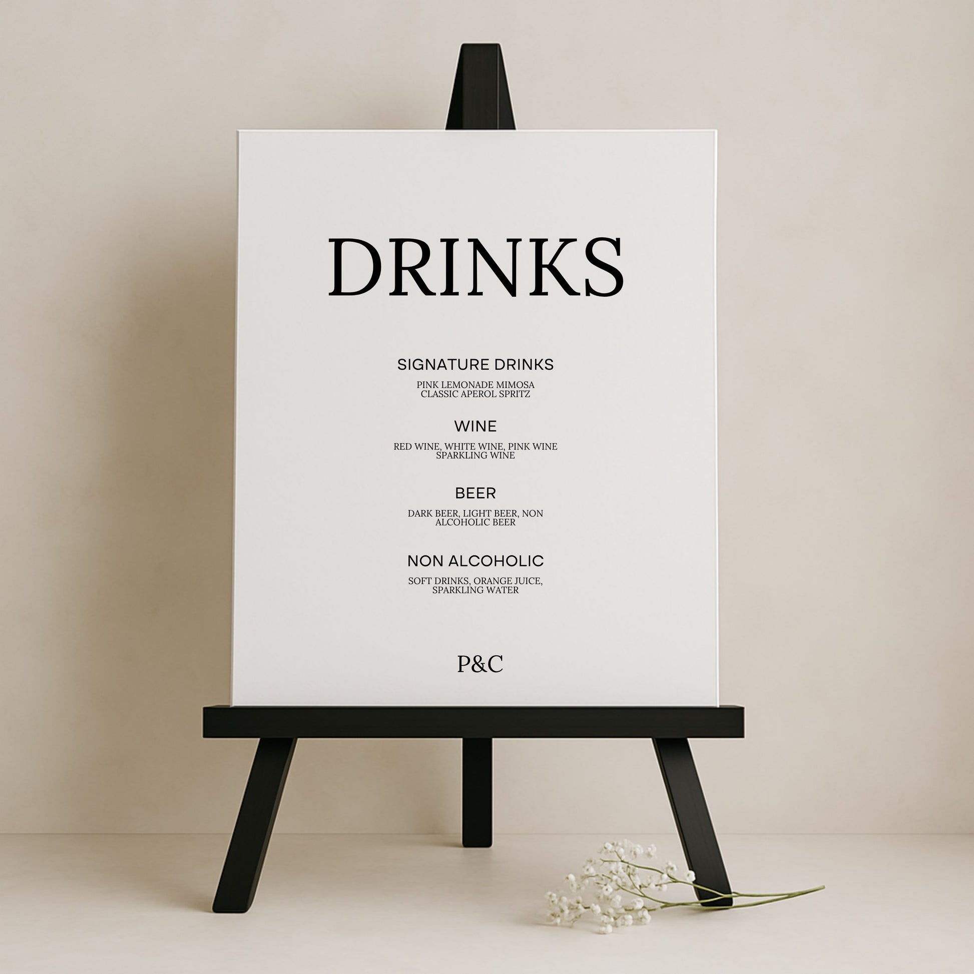 Moda Collection Gatorboard Wedding Bar & Drinks Sign
