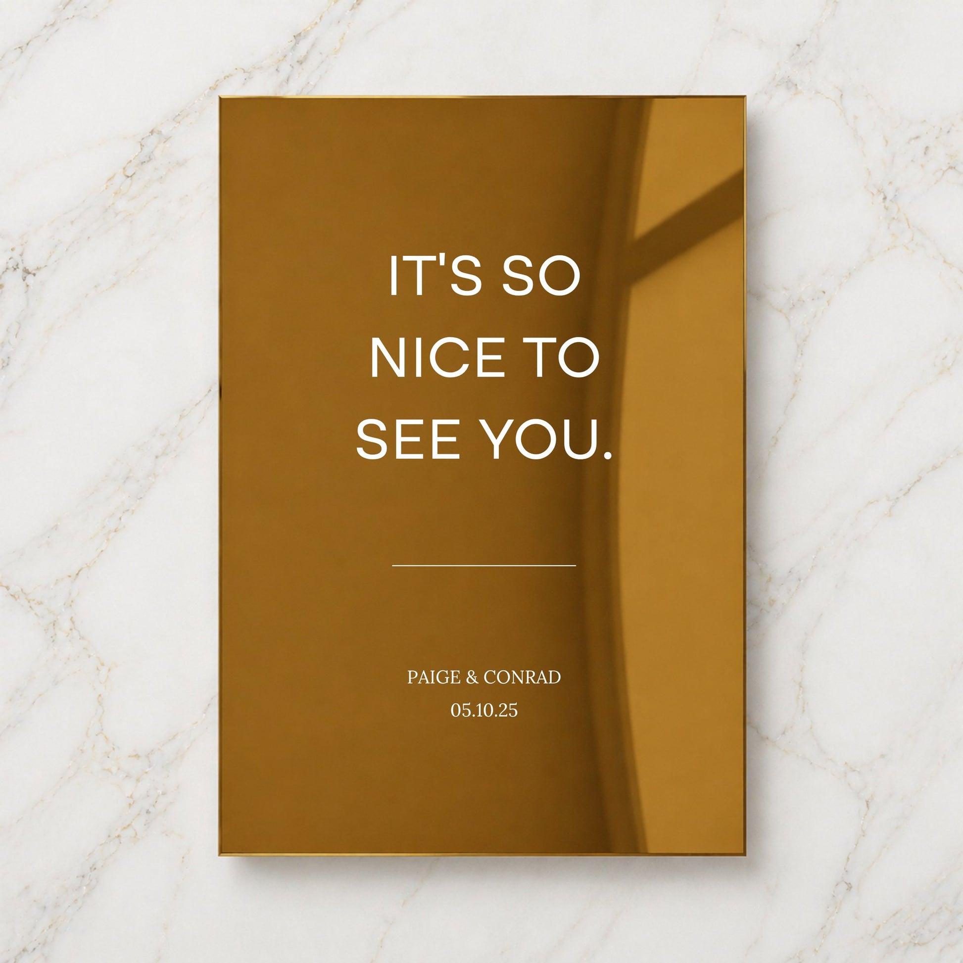 Moda Collection Gold Mirror Wedding Welcome Sign