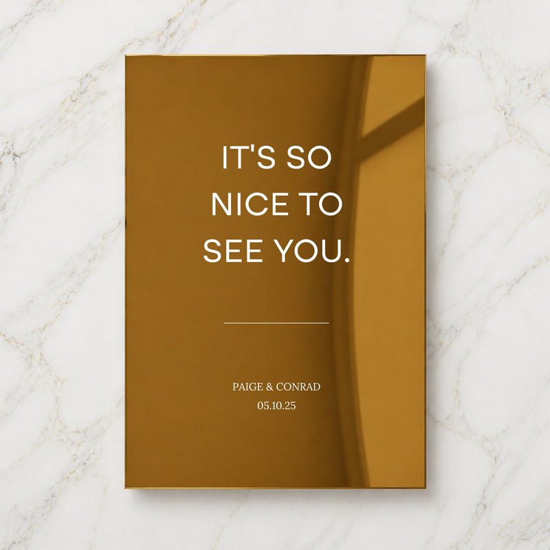 Moda Collection Gold Mirror Wedding Welcome Sign