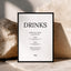 Moda Collection Poster Wedding Bar & Drinks Sign