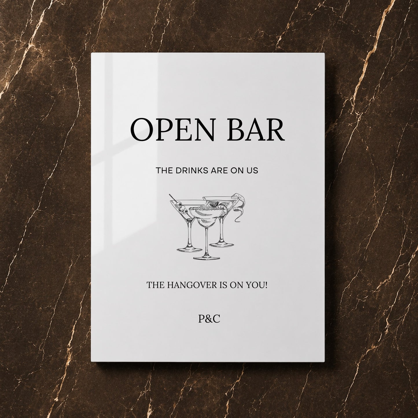 Moda Collection Acrylic Wedding Bar & Drinks Sign