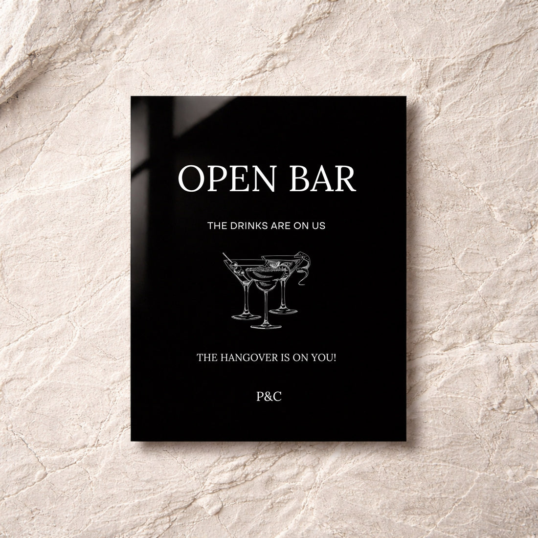 Moda Collection Acrylic Wedding Bar & Drinks Sign