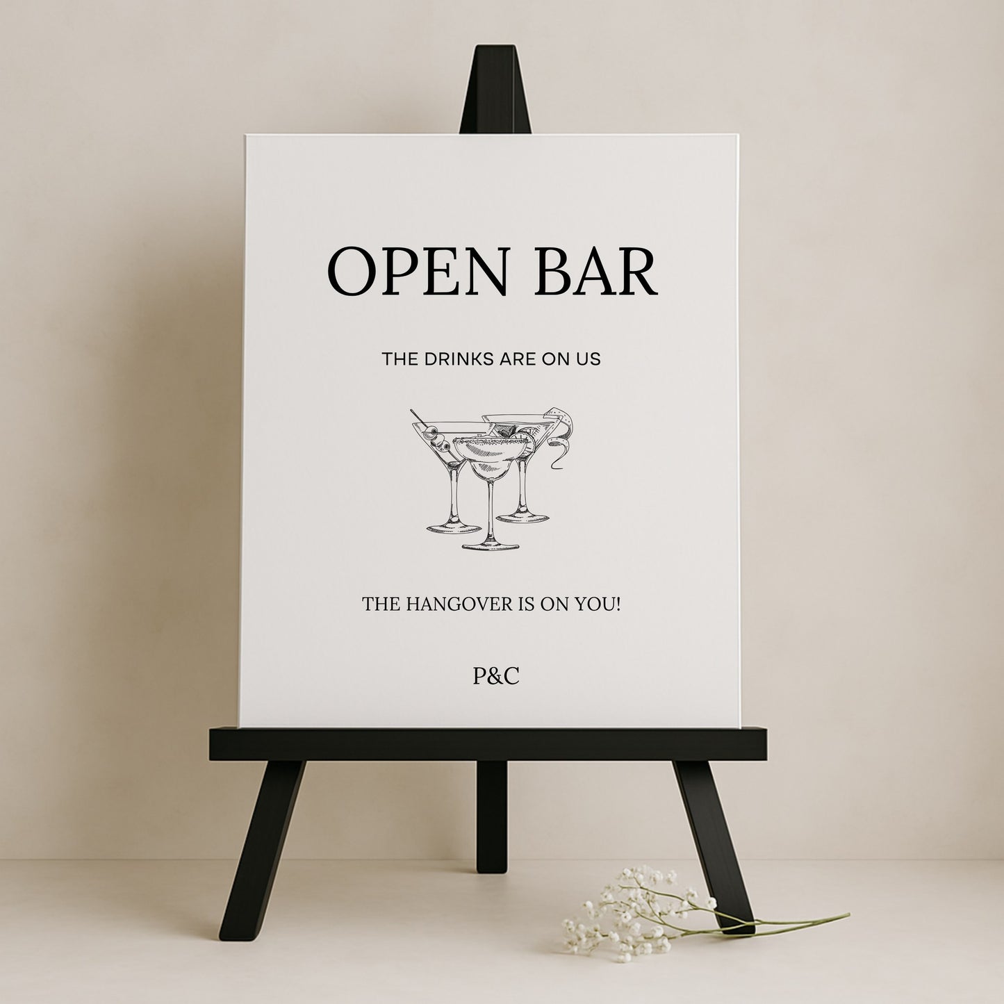 Moda Collection Gatorboard Wedding Bar & Drinks Sign