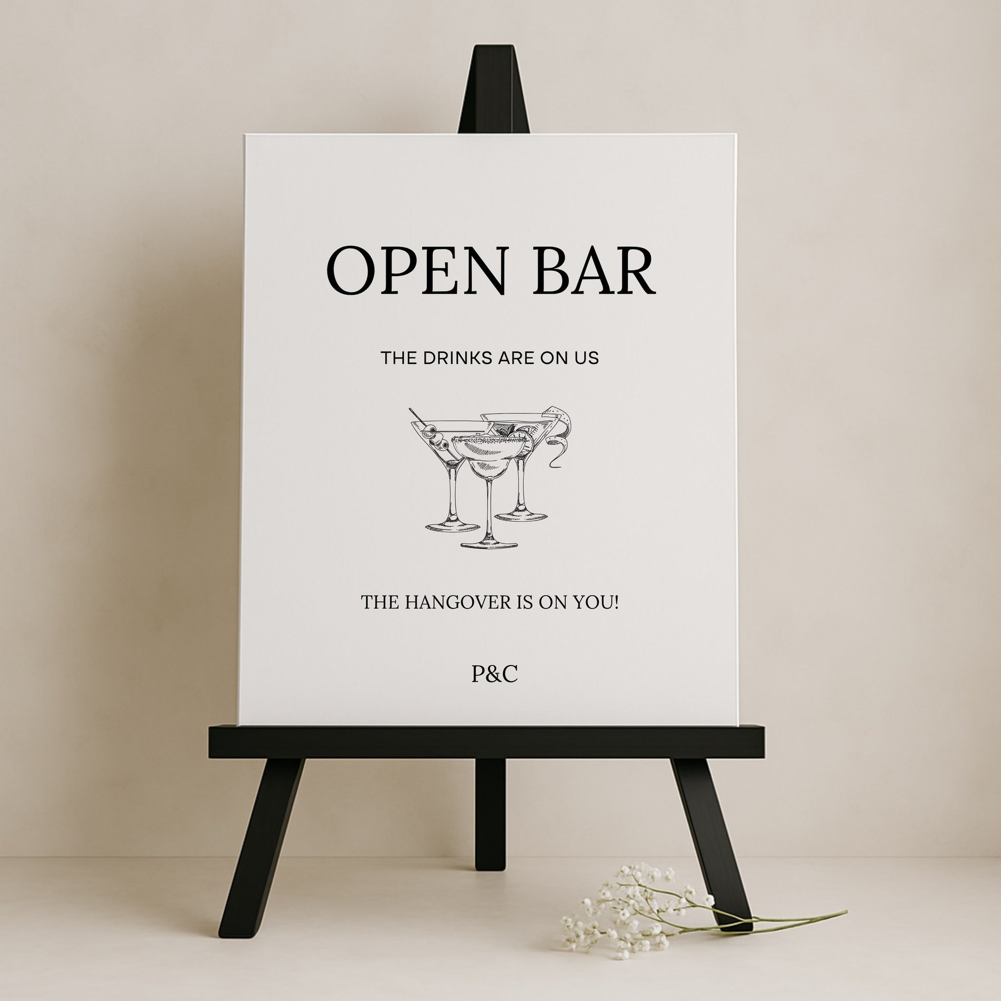 Moda Collection Gatorboard Wedding Bar & Drinks Sign