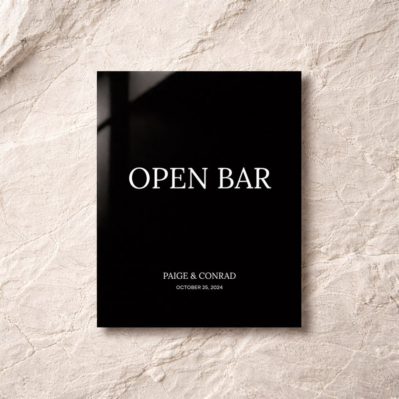Moda Collection Acrylic Wedding Bar & Drinks Sign
