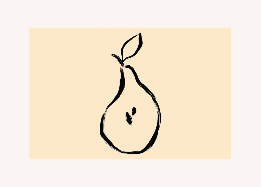 Pear Line Drawing, modern wall art print