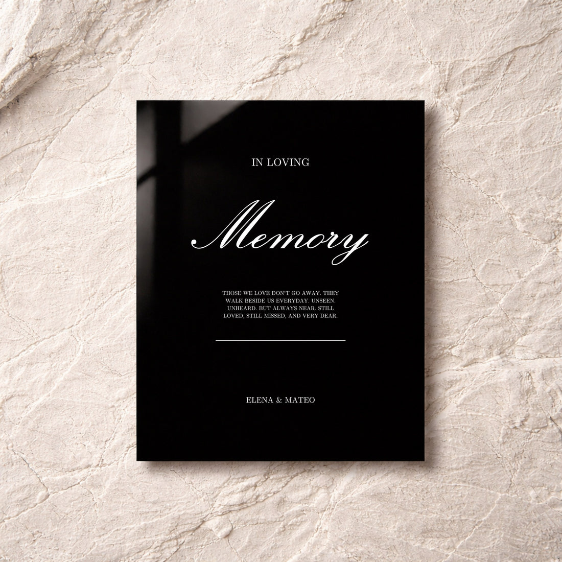 Reina Collection Acrylic Wedding In Loving Memory Sign