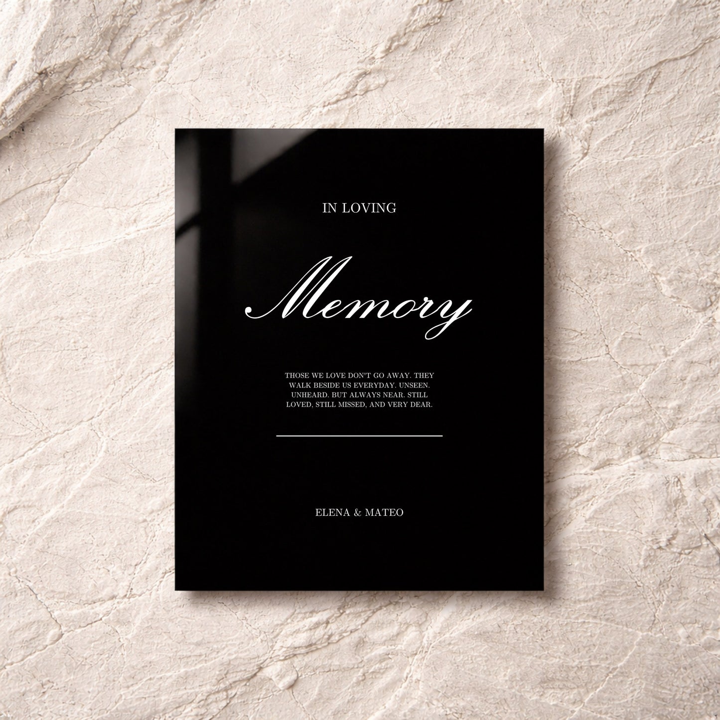 Reina Collection Acrylic Wedding In Loving Memory Sign