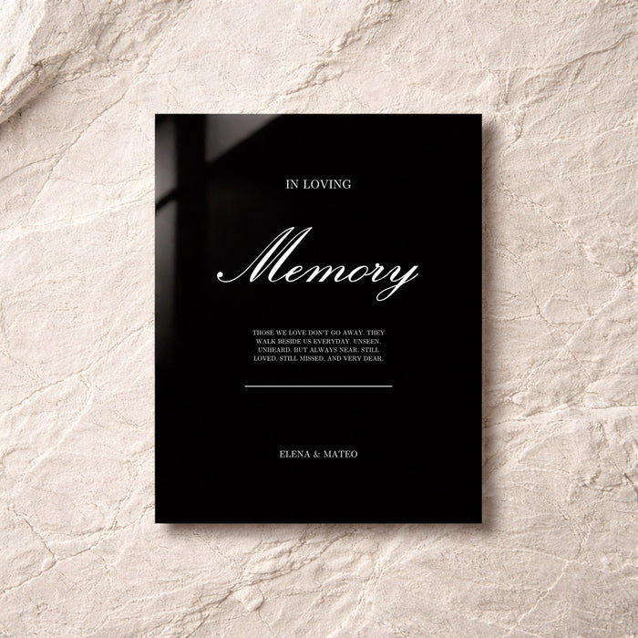 Reina Collection Acrylic Wedding In Loving Memory Sign