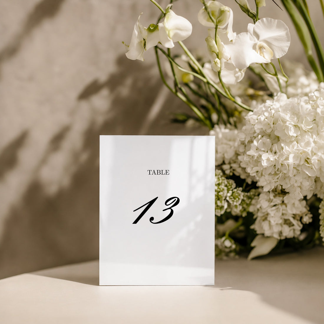 Reina Collection Acrylic Wedding Table Numbers Sign