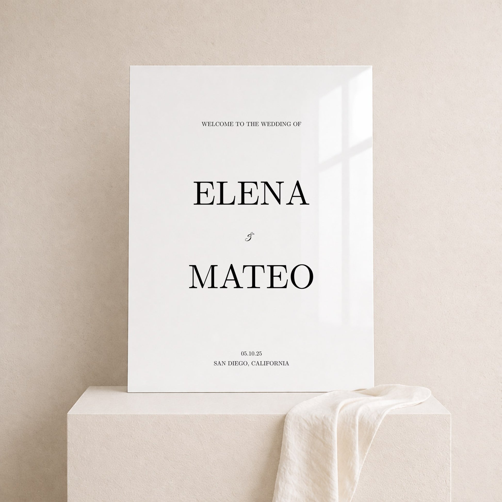 Reina Collection Acrylic Wedding Welcome Sign