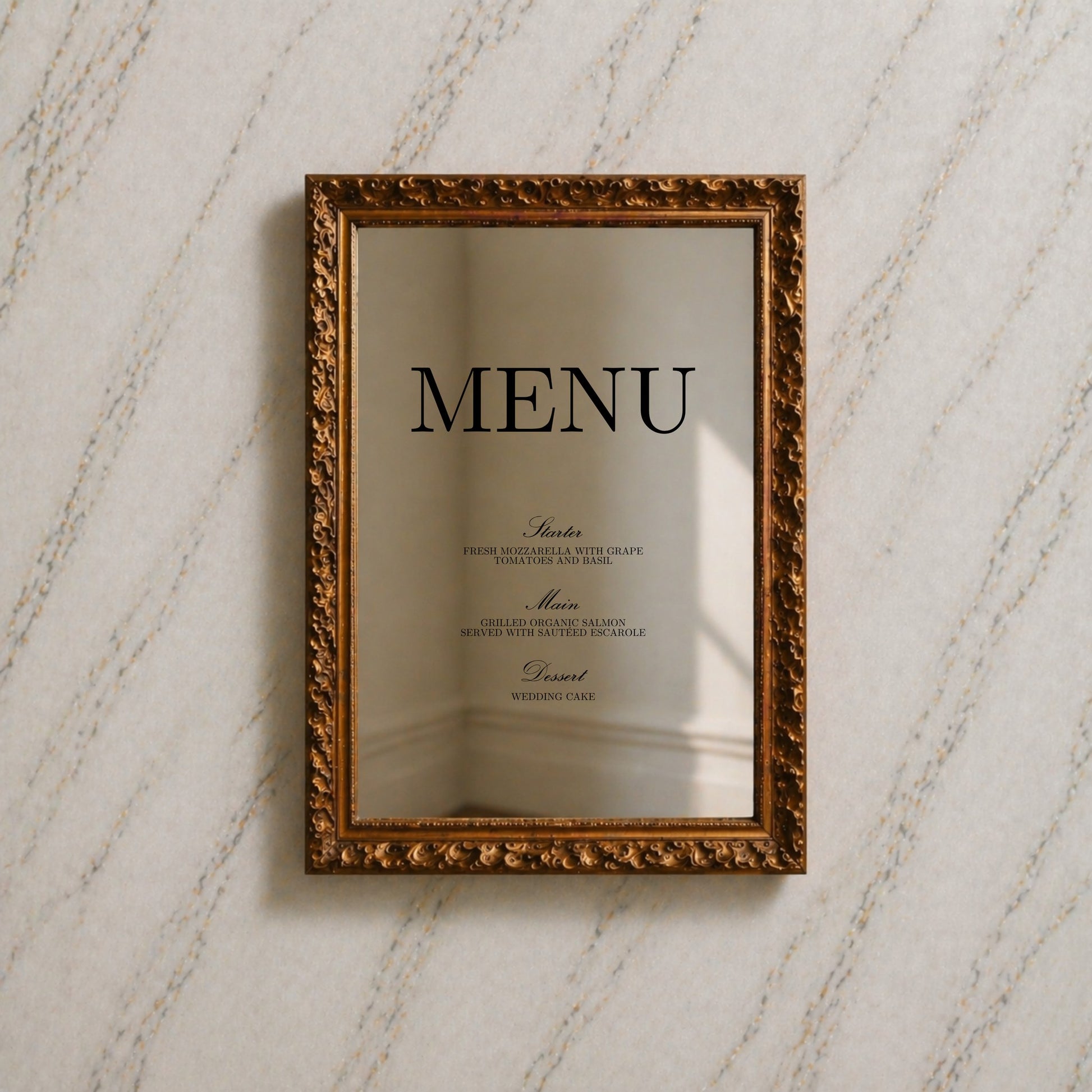 Reina Collection Decal Wedding Menu Sign