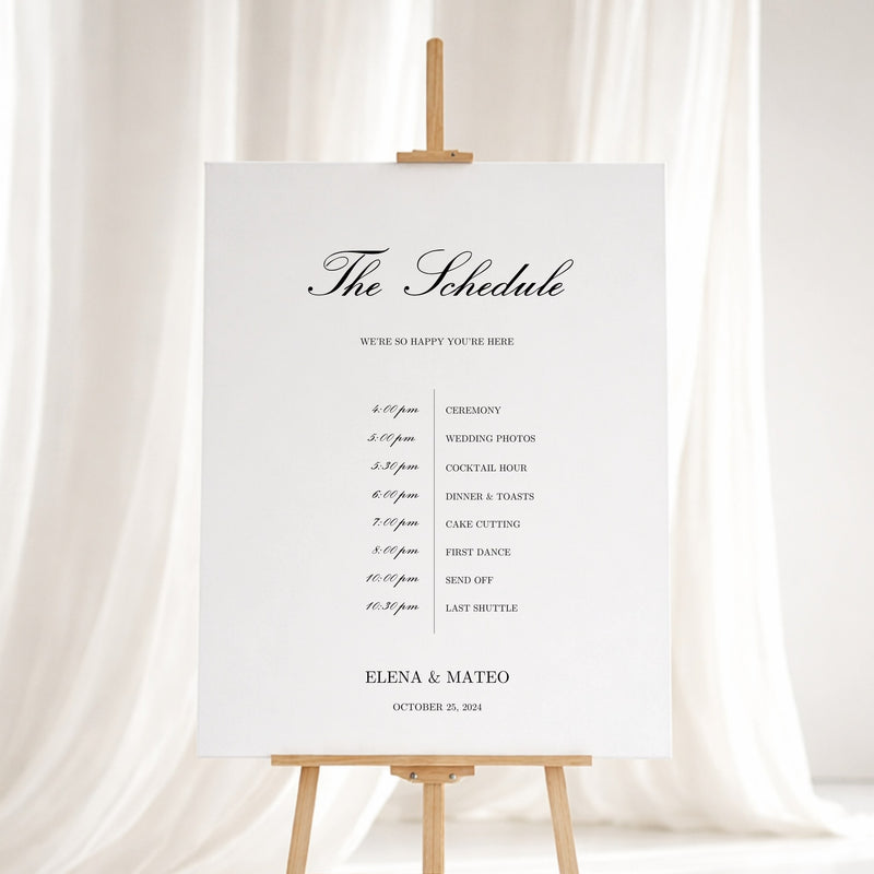 Reina Collection Gatorboard Wedding Order of Events Sign