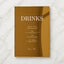 Reina Collection Gold Mirror Wedding Bar & Drinks Sign