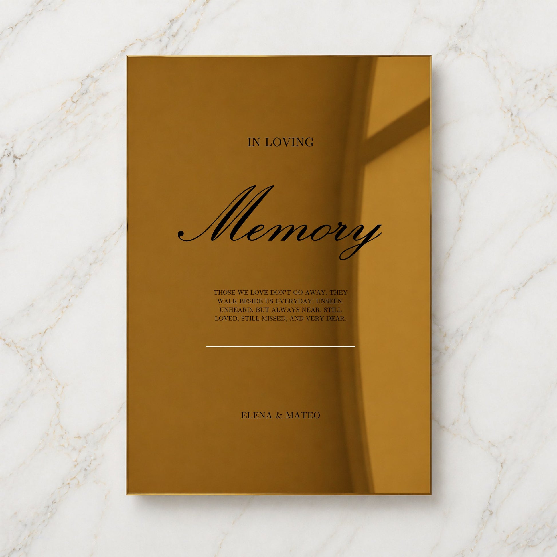 Reina Collection Gold Mirror Wedding In Loving Memory Sign