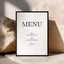 Reina Collection Poster Wedding Menu Sign