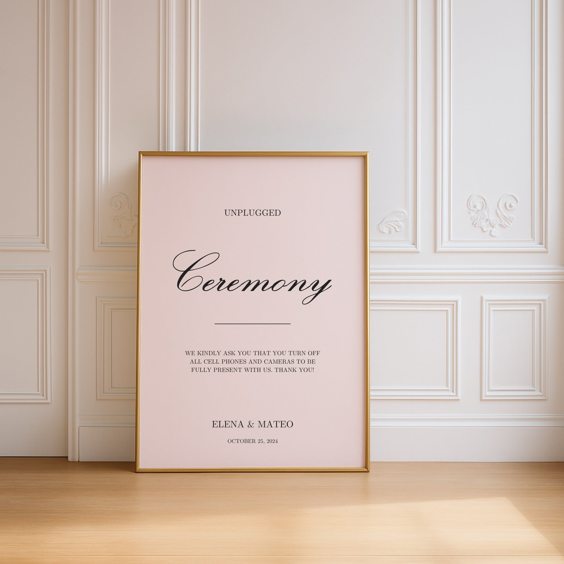 Reina Collection Poster Wedding Unplugged Ceremony Sign