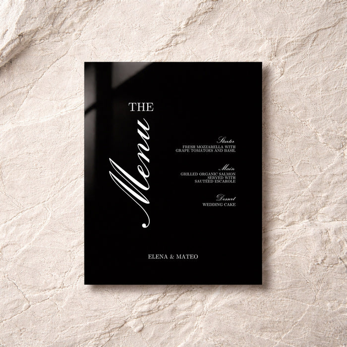 Reina Collection Acrylic Wedding Menu Sign