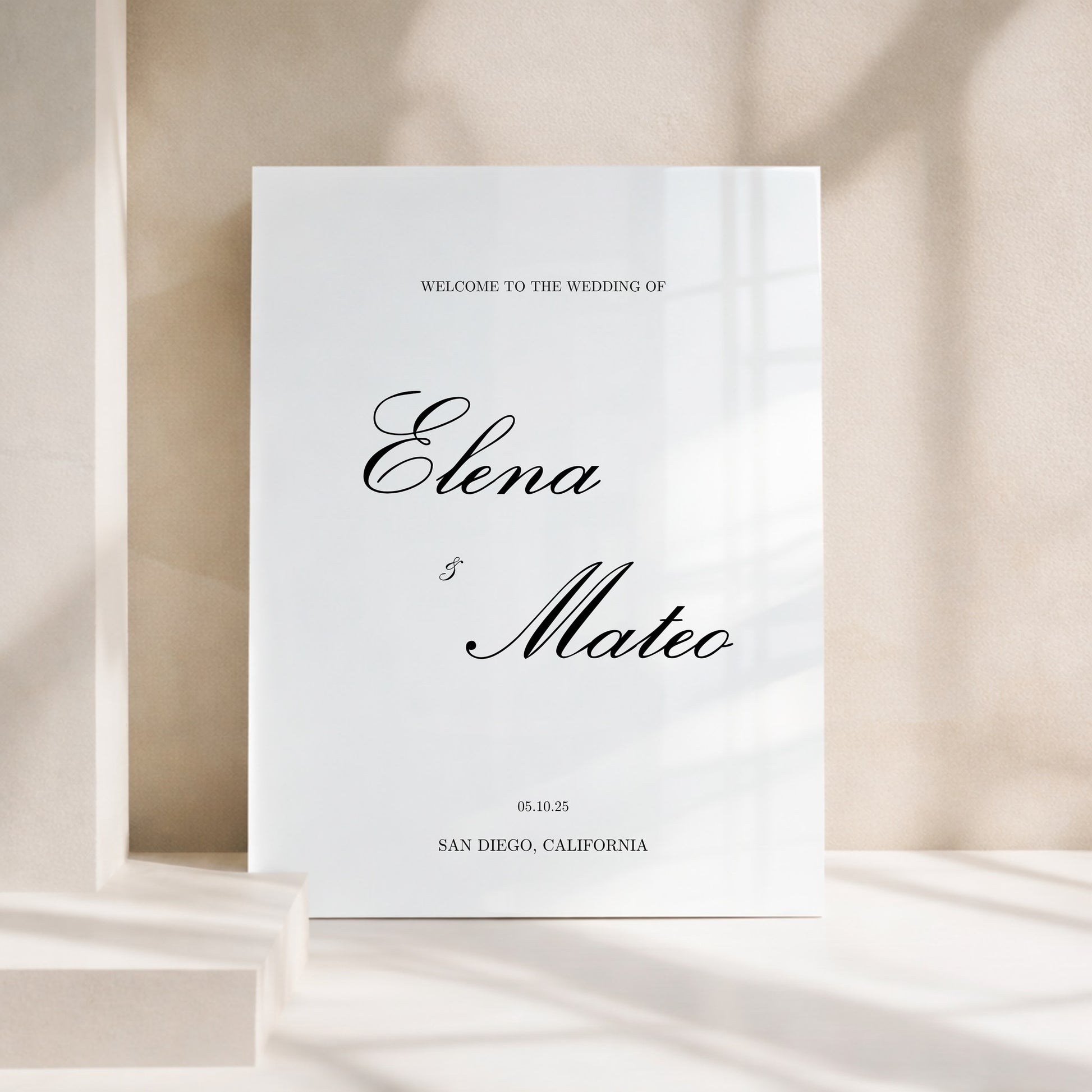 Reina Collection Acrylic Wedding Welcome Sign