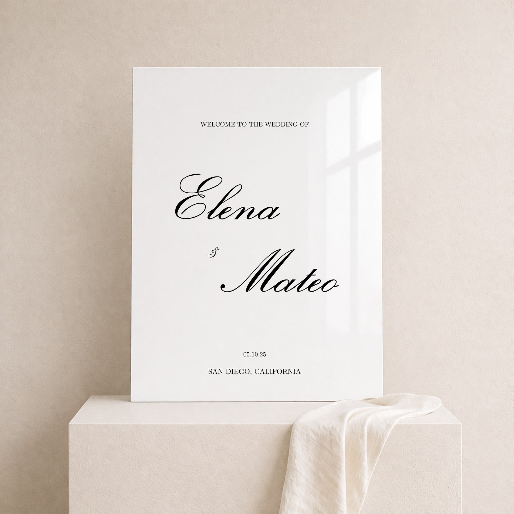 Reina Collection Acrylic Wedding Welcome Sign