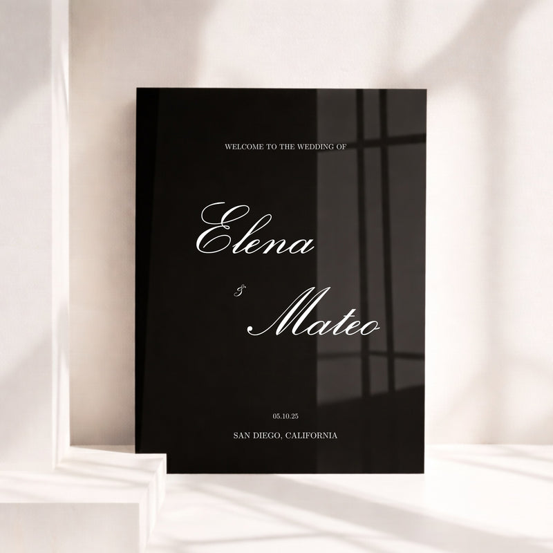 Reina Collection Acrylic Wedding Welcome Sign