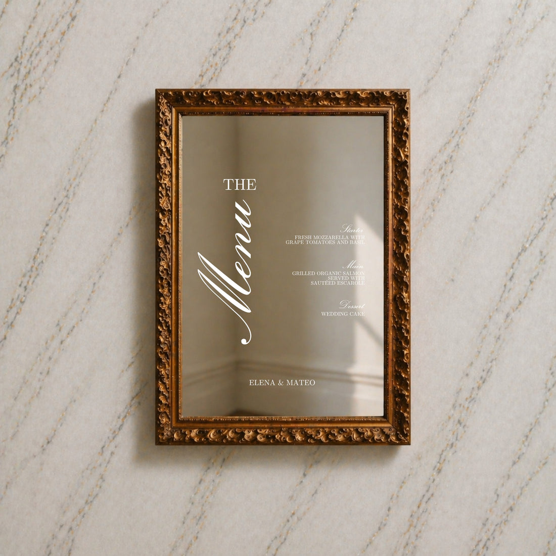 Reina Collection Decal Wedding Menu Sign