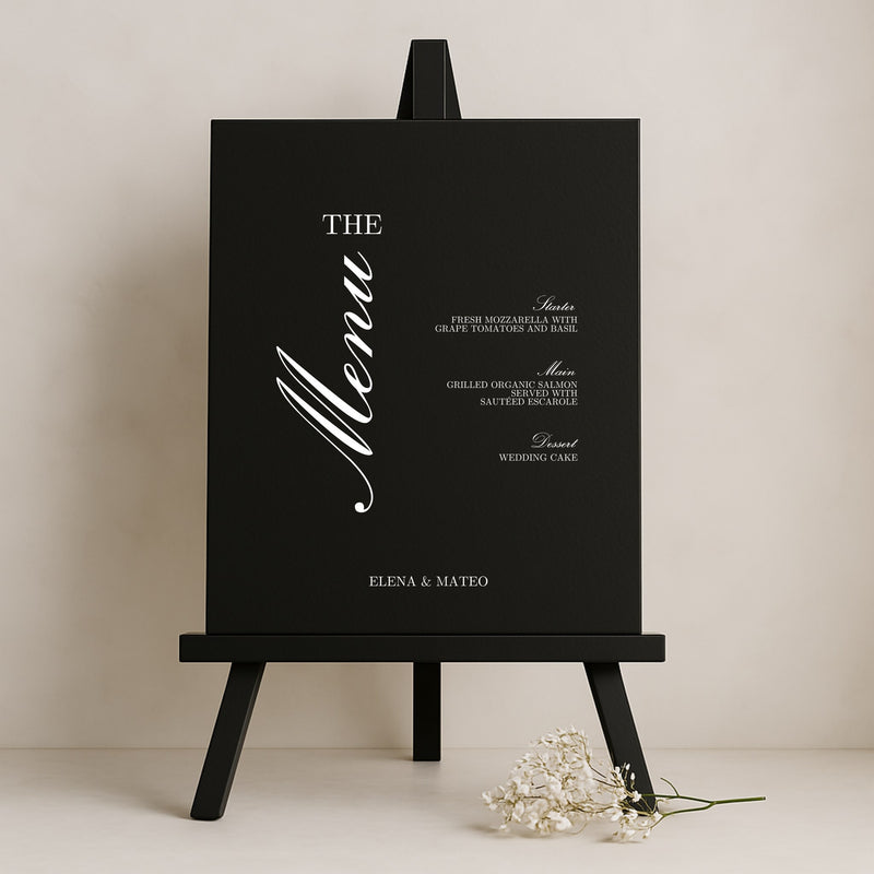 Reina Collection Gatorboard Wedding Menu Sign