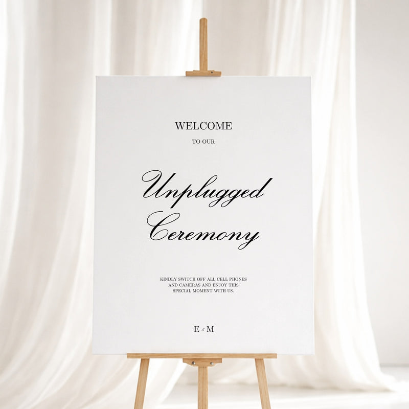Reina Collection Gatorboard Wedding Unplugged Ceremony Sign