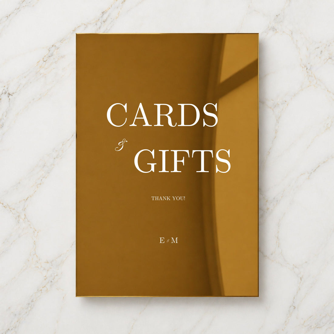 Reina Collection Gold Mirror Wedding Cards & Gifts Sign