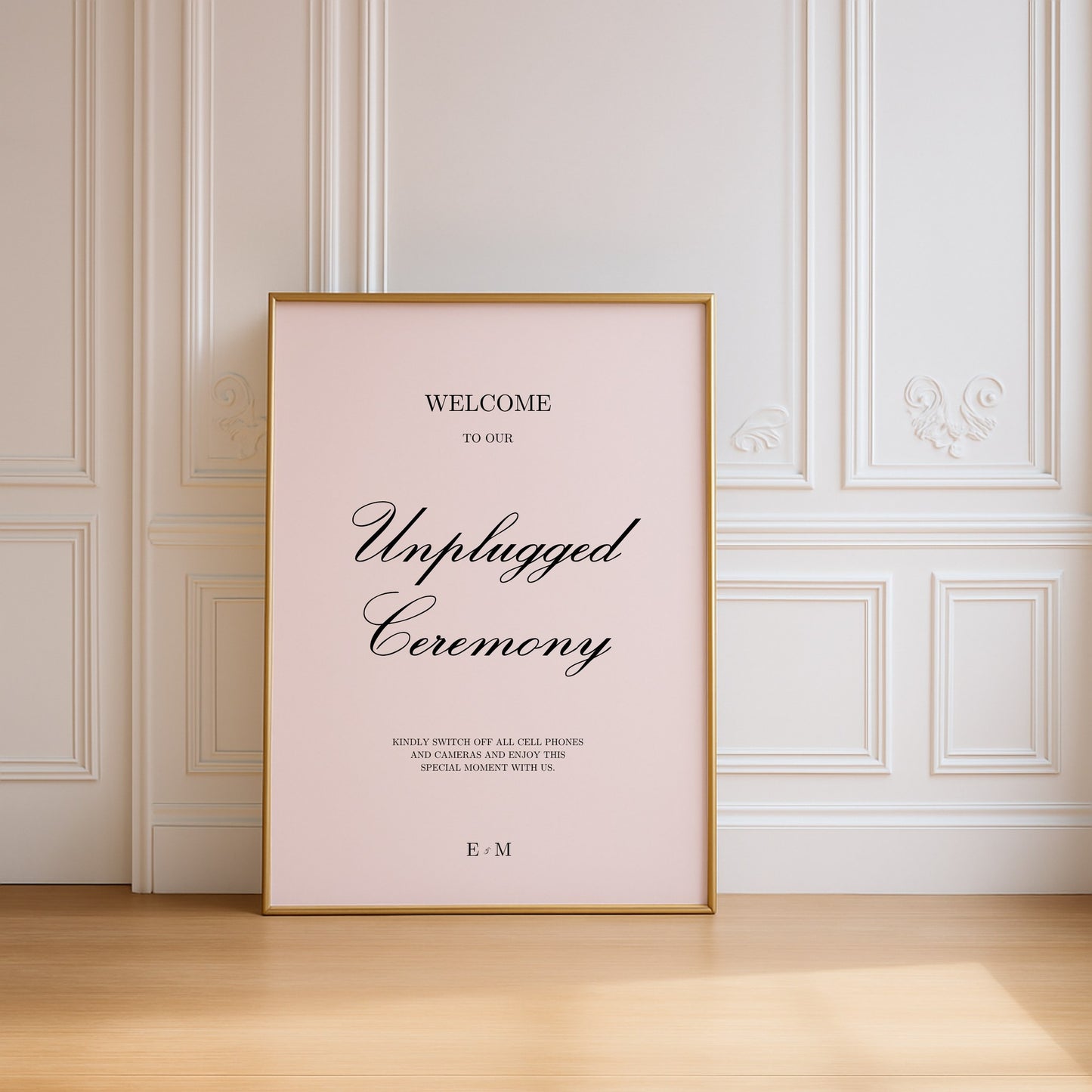 Reina Collection Poster Wedding Unplugged Ceremony Sign