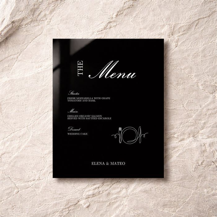 Reina Collection Acrylic Wedding Menu Sign