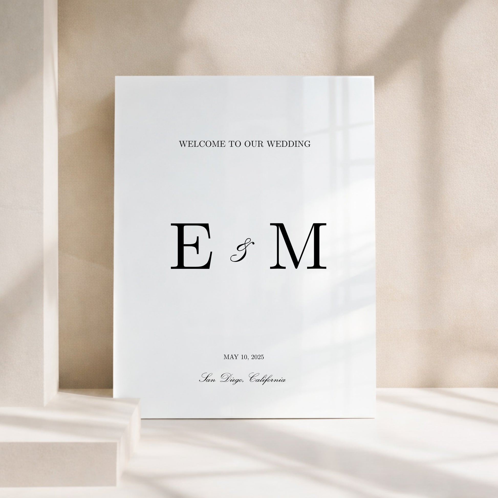 Reina Collection Acrylic Wedding Welcome Sign