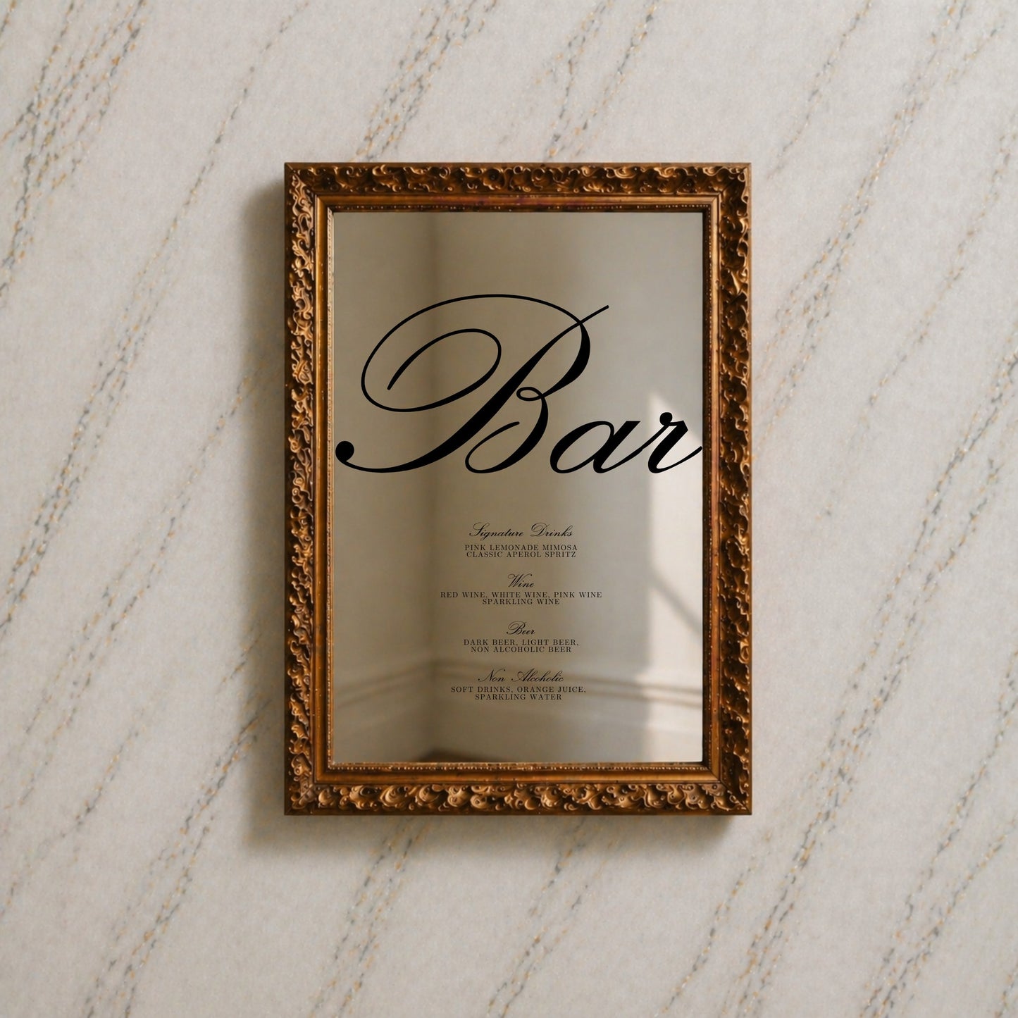 Reina Collection Decal Wedding Bar & Drinks Sign