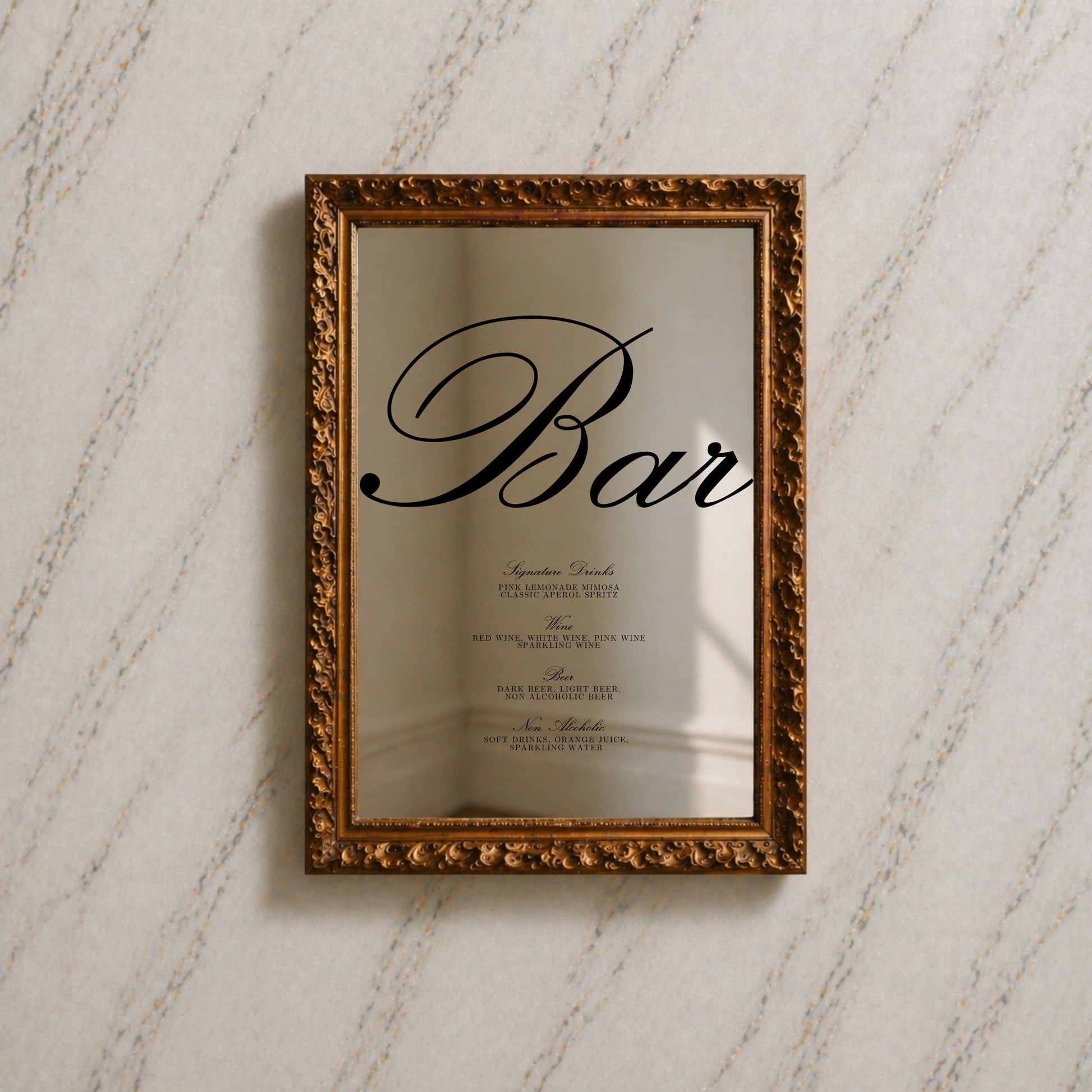 Reina Collection Decal Wedding Bar & Drinks Sign