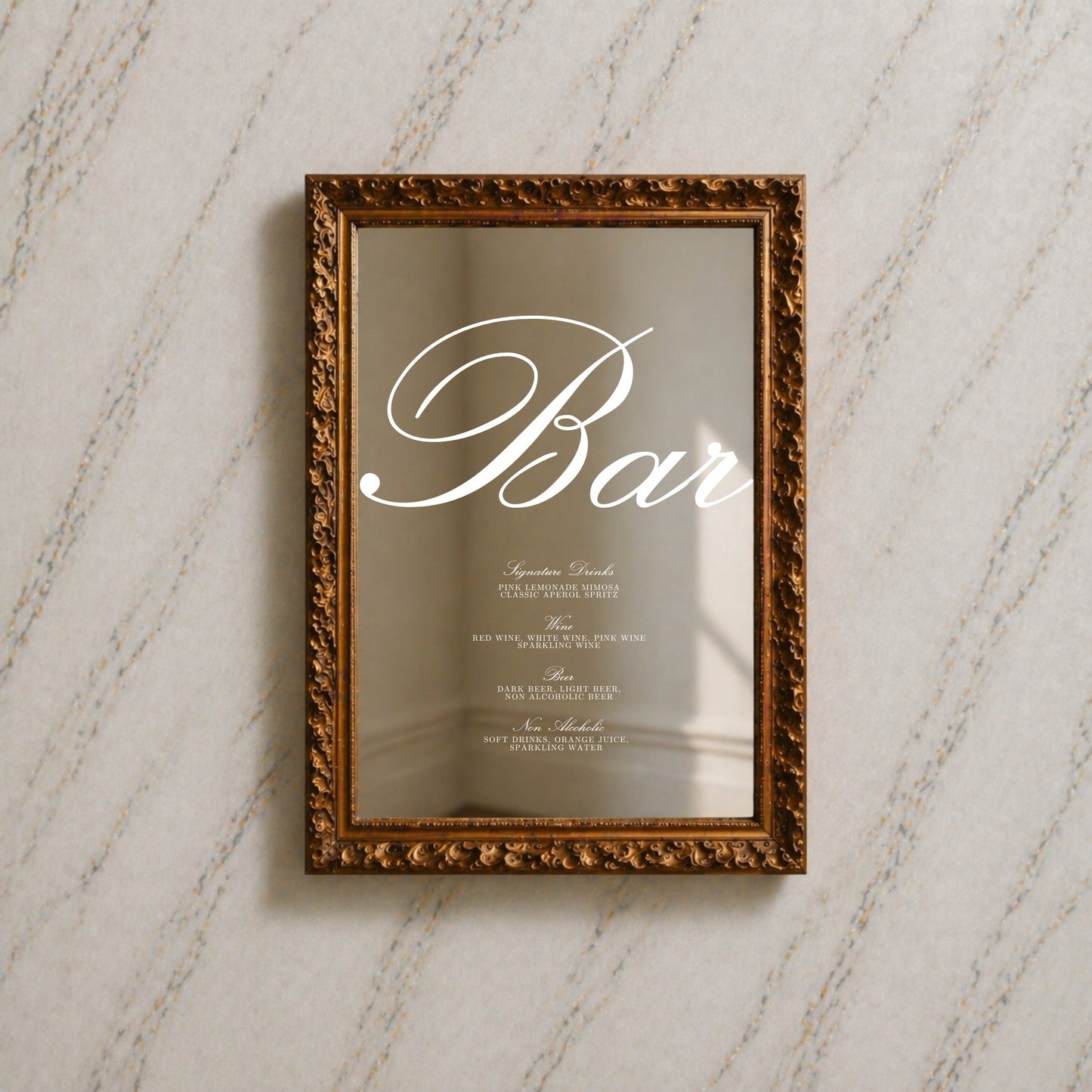 Reina Collection Decal Wedding Bar & Drinks Sign