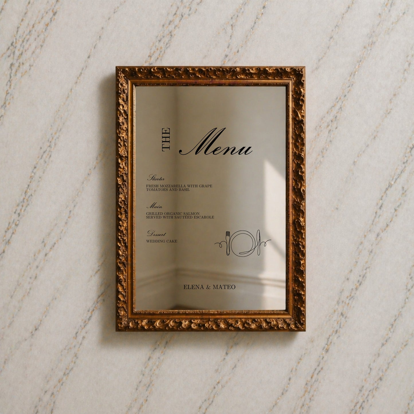Reina Collection Decal Wedding Menu Sign