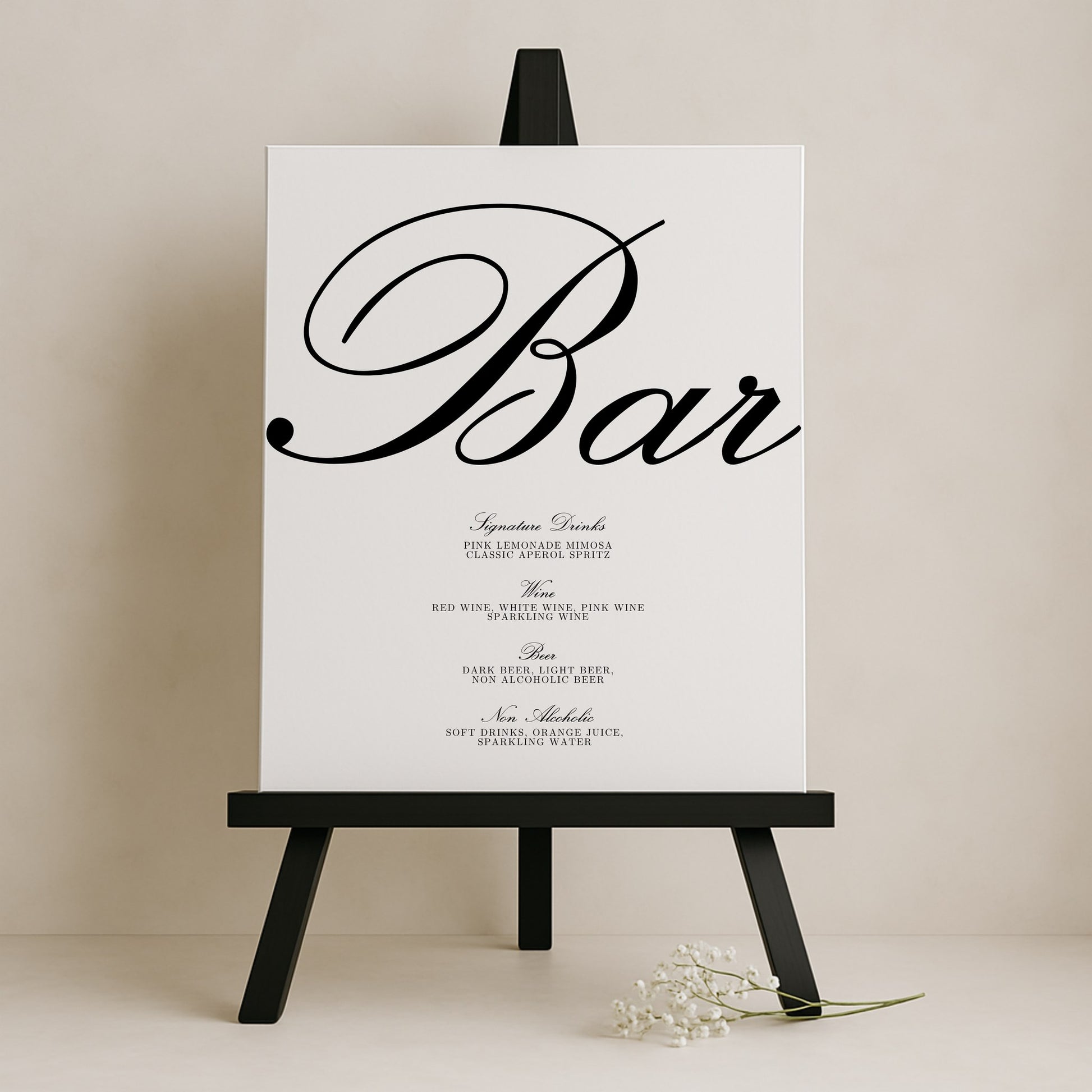 Reina Collection Gatorboard Wedding Bar & Drinks Sign