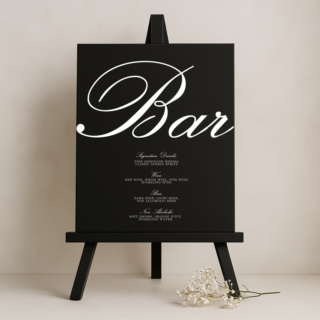 Reina Collection Gatorboard Wedding Bar & Drinks Sign