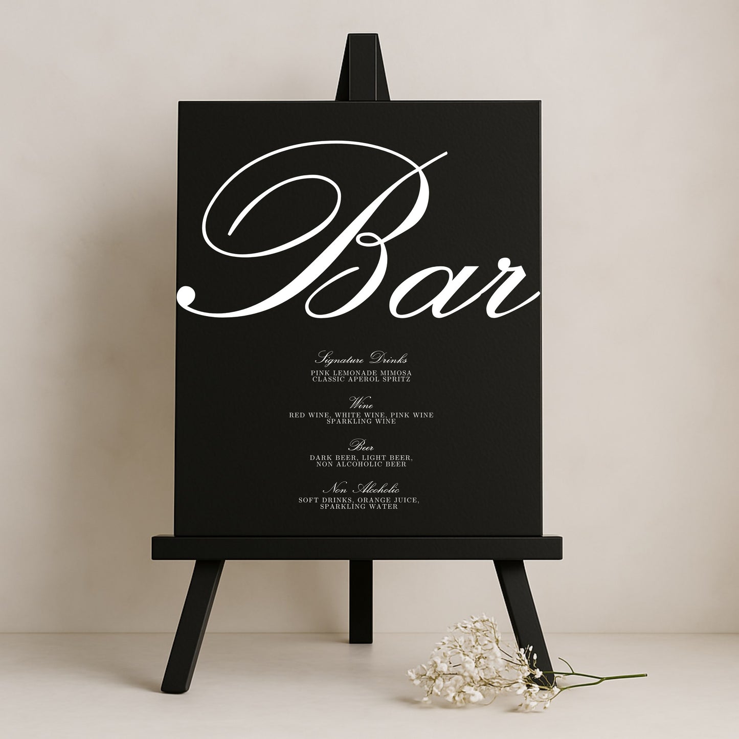 Reina Collection Gatorboard Wedding Bar & Drinks Sign