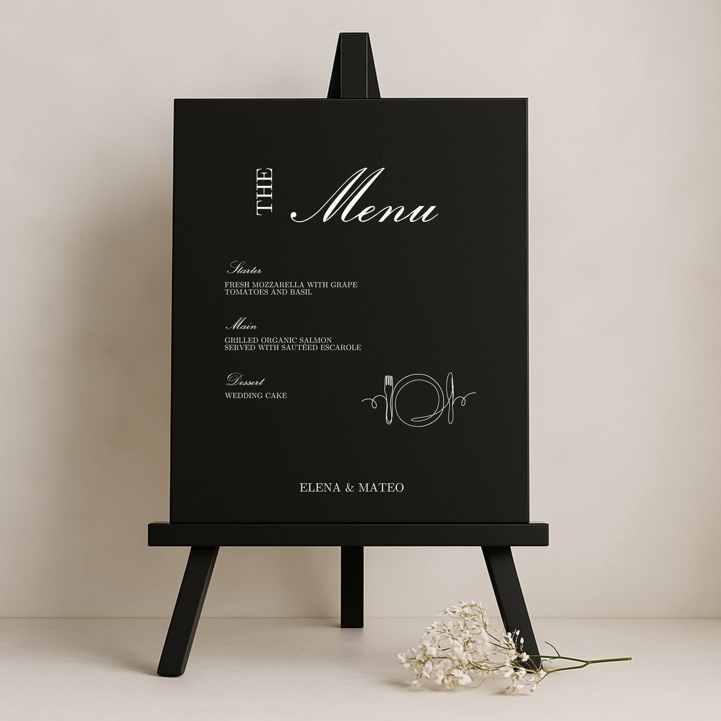 Reina Collection Gatorboard Wedding Menu Sign