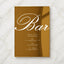 Reina Collection Gold Mirror Wedding Bar & Drinks Sign