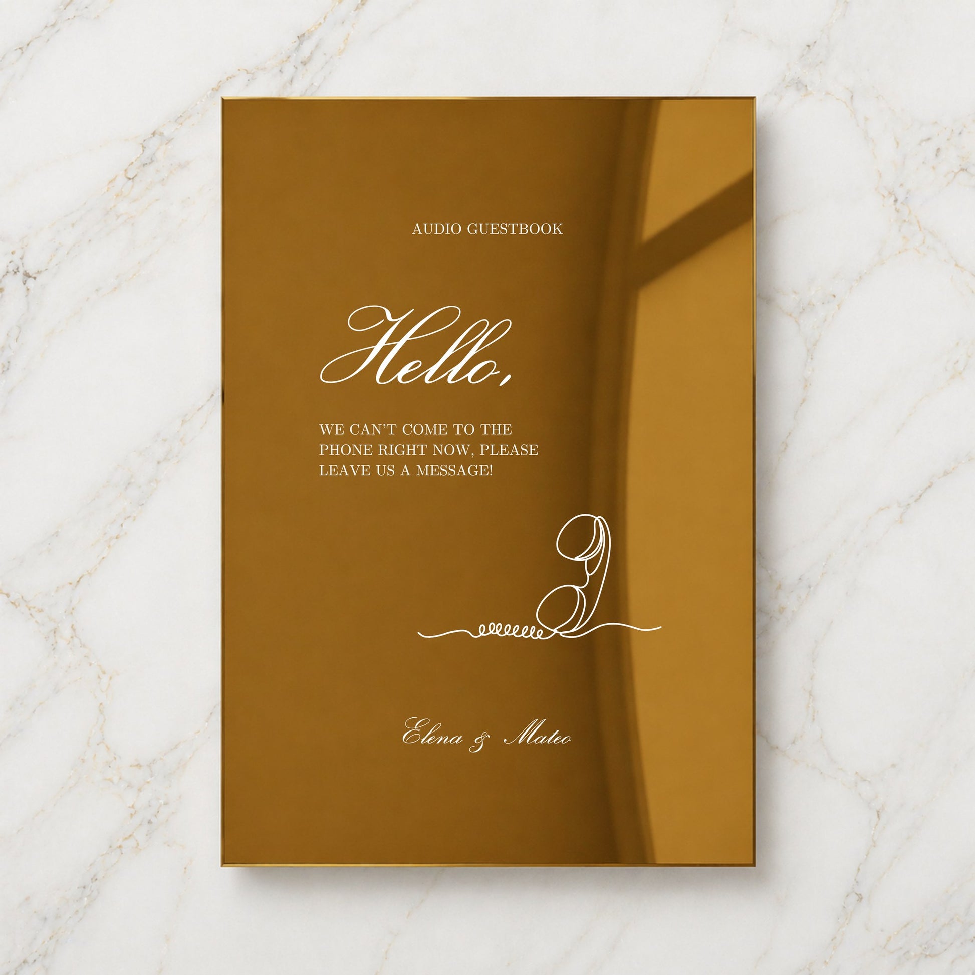 Reina Collection Gold Mirror Wedding Guestbook Sign