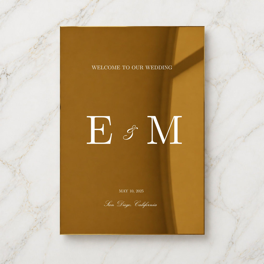 Reina Collection Gold Mirror Wedding Welcome Sign