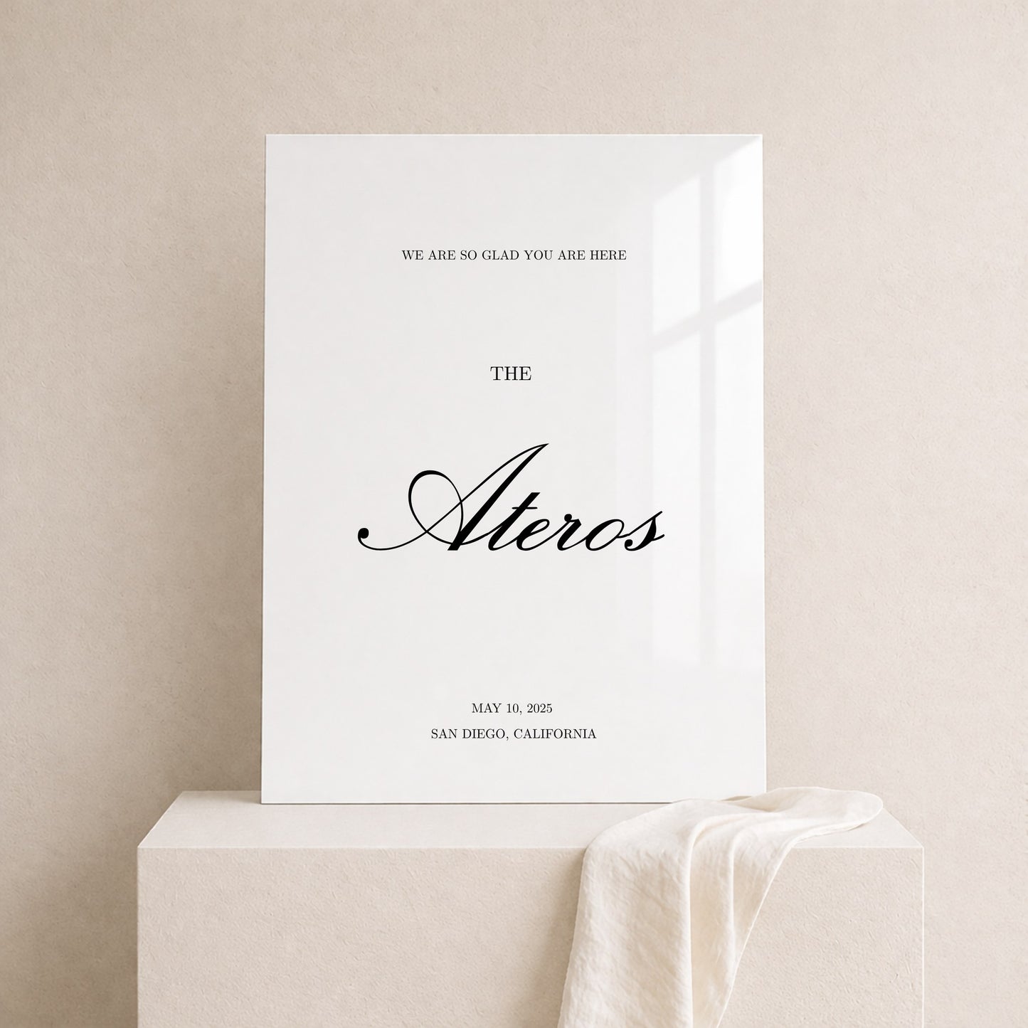 Reina Collection Acrylic Wedding Welcome Sign