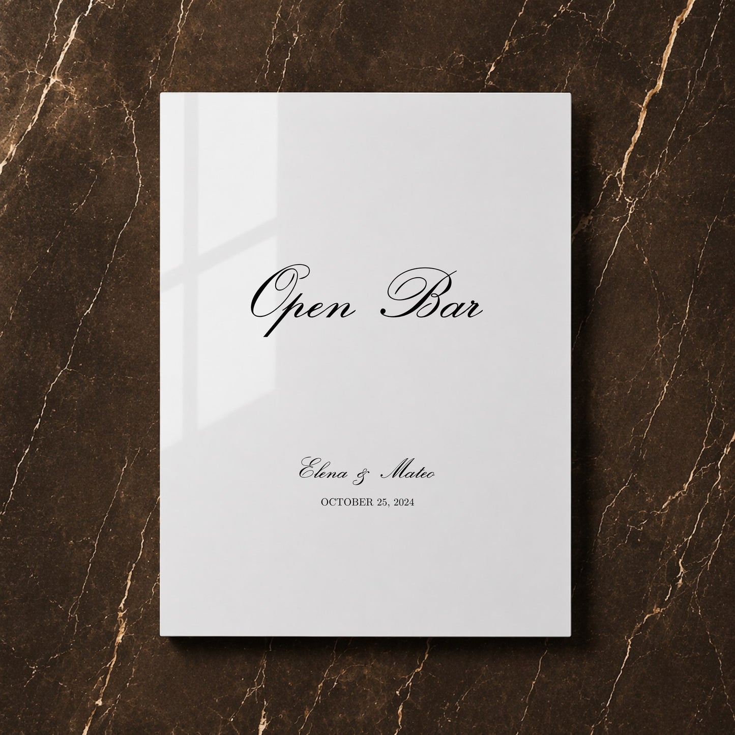 Reina Collection Acrylic Wedding Bar & Drinks Sign