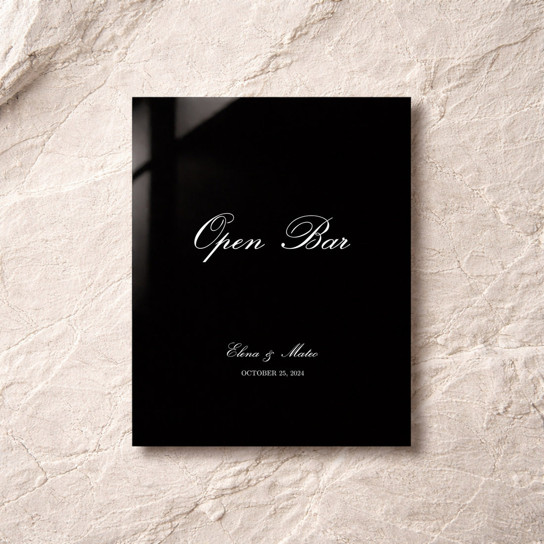 Reina Collection Acrylic Wedding Bar & Drinks Sign