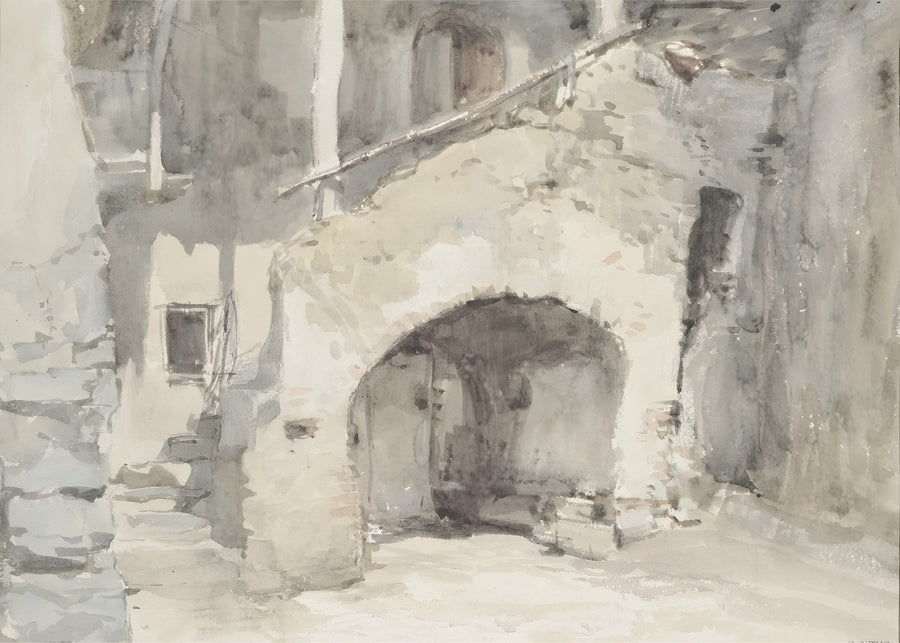 Stone Archway, vintage wall art print